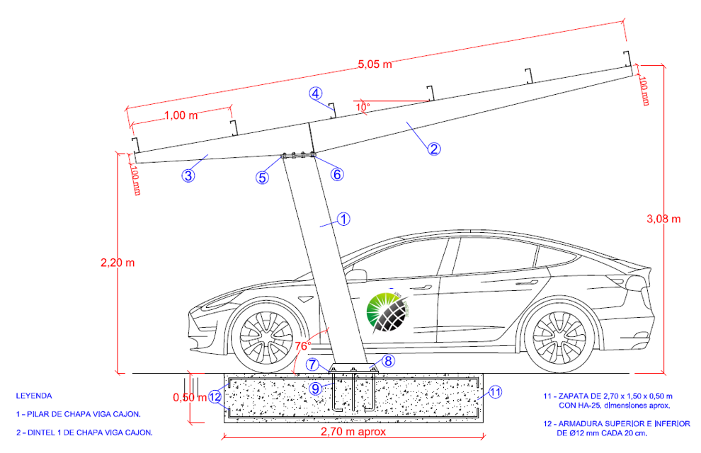 Plan Ombrière SUNPARK M2