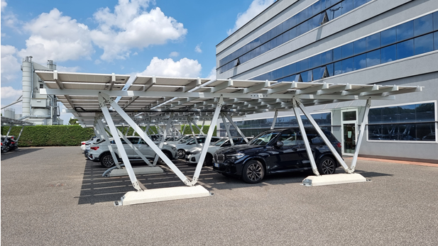 Ombrière Aluminium avec ancrage au sol