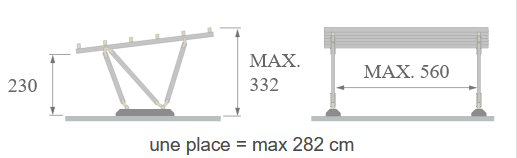 Ombrière Aluminium Pensilsole Middle/Maxi